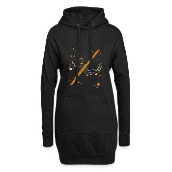 clarinette - Sweat-shirt à capuche long Femme - noir - Devant