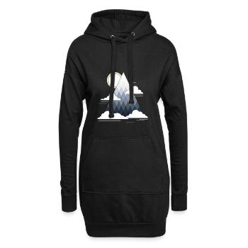 Impression d'art randonnée montagne nuage - Sweat-shirt à capuche long Femme - noir - Devant