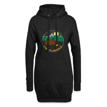 Camping Randonnée Je déteste les gens - Sweat-shirt à capuche long Femme - noir - Devant