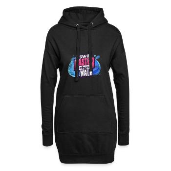 natation - Sweat-shirt à capuche long Femme - noir - Devant