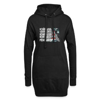 Ich muss garnichts ich muss nur nach Fehmarn - Hoodie-Kleid - Schwarz - Vorne