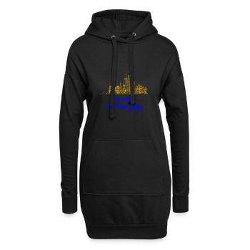 Köln Jeck Fasching Karneval Kostüm Verkleidung - Hoodie-Kleid - Schwarz - Vorne