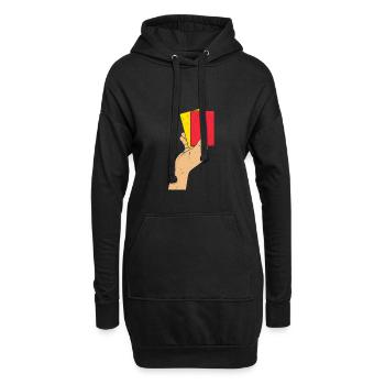 Schiedsrichter - Hoodie-Kleid - Schwarz - Vorne