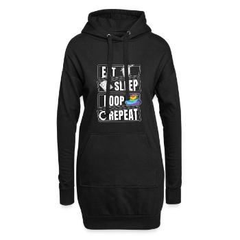 Eat Sleep Poop kacken scheissen repeat - Hoodie-Kleid - Schwarz - Vorne