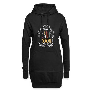 Cooking love and life gift chef - Hoodie Dress - black - Front