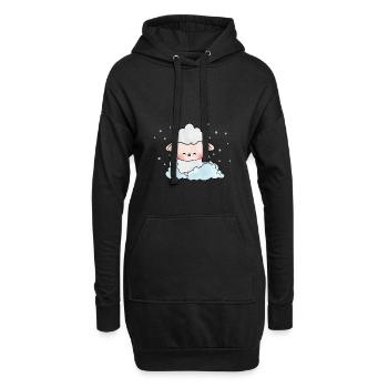 Moutons sur les nuages - Sweat-shirt à capuche long Femme - noir - Devant