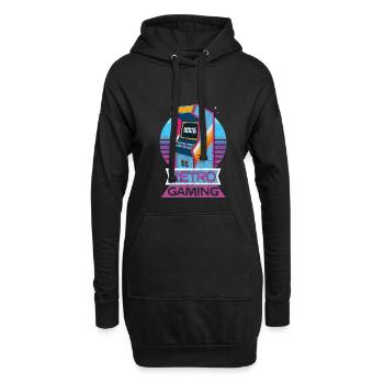 Gaming vintage Automat, Geschenk für Vater Mutter - Hoodie-Kleid - Schwarz - Vorne