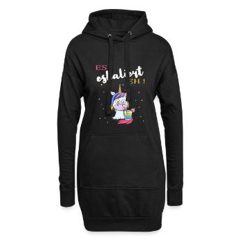 es eskaliert eh Einhorn Lustiges Party JGA Saufen - Hoodie-Kleid - Schwarz - Vorne