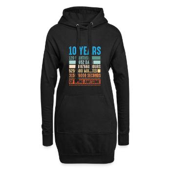 10 years 120 months 10 year old Shirt - Hoodie-Kleid - Schwarz - Vorne