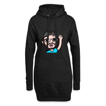Lustiges Hi Emoji Comic Design von gaming Streamer - Hoodie-Kleid - Schwarz - Vorne