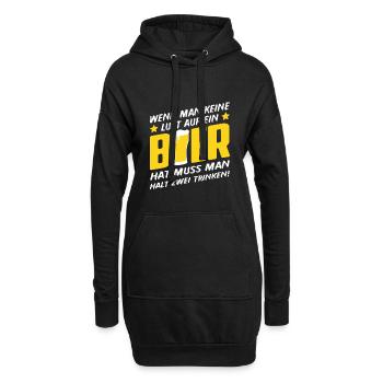 Wen man keine Lust auf ein Bier hat muss man halt2 - Hoodie-Kleid - Schwarz - Vorne
