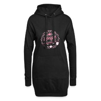 Mutter von 2 Töchtern Mama von 2 Töchtern Spruch - Hoodie-Kleid - Schwarz - Vorne