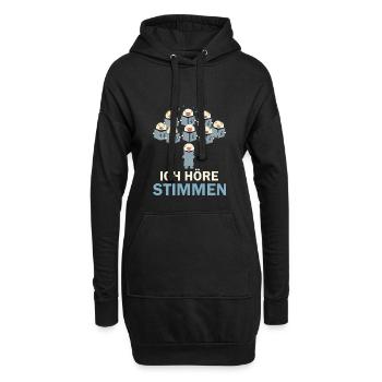 Ich höre Stimmen - Hoodie-Kleid - Schwarz - Vorne