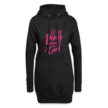 Fille de tennis de table - Sweat-shirt à capuche long Femme - noir - Devant