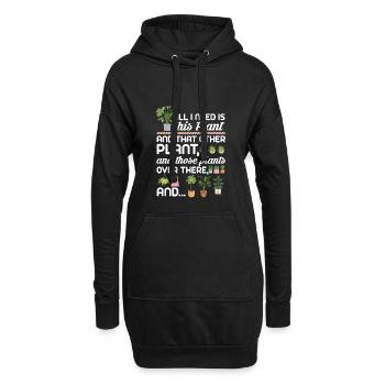 Tout ce dont j'ai besoin c'est cette plante et cette autre plante et - Sweat-shirt à capuche long Femme - noir - Devant