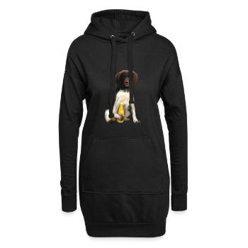 Petit Münsterländer - Cheers - Sweat-shirt à capuche long Femme - noir - Devant