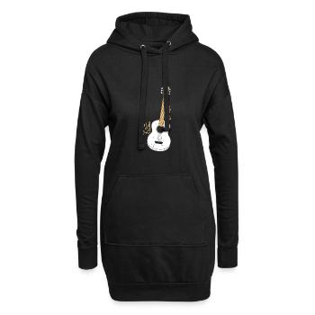 Gitarre - Hoodie-Kleid - Schwarz - Vorne