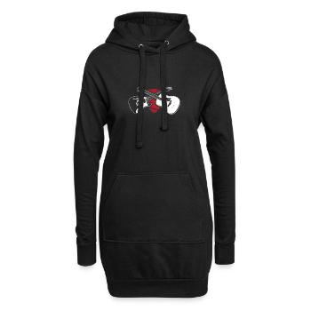 Guitare - Sweat-shirt à capuche long Femme - noir - Devant