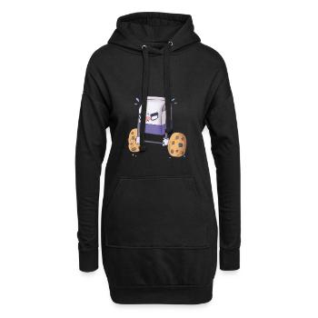 Conception d'entraînement de lait et de cookies, cadeau drôle de gym - Sweat-shirt à capuche long Femme - noir - Devant