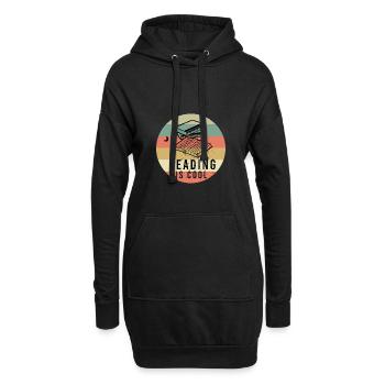 Reading is cool - Hoodie Dress - black - Front