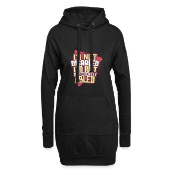 Behinderung Rollstuhl - Hoodie-Kleid - Schwarz - Vorne