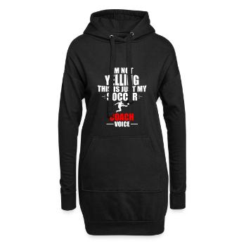 Football footballeur football jeu football football - Sweat-shirt à capuche long Femme - noir - Devant