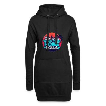 Camping caravane - Sweat-shirt à capuche long Femme - noir - Devant