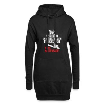 Hart Vibriert Kettensäge Holzfäller Förster - Hoodie-Kleid - Schwarz - Vorne
