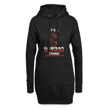 Berger allemand - Sweat-shirt à capuche long Femme - noir - Devant