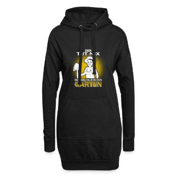 Der tut nix, der will nur in den Garten! - Hoodie-Kleid - Schwarz - Vorne
