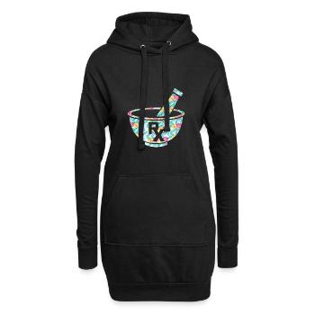 Mortier de fleurs pharmacien pharmacien étudiants medzin - Sweat-shirt à capuche long Femme - noir - Devant