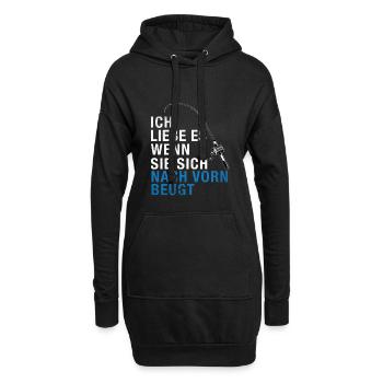 angeln liebe es wenn sie sich nach vorne beugt - Hoodie-Kleid - Schwarz - Vorne