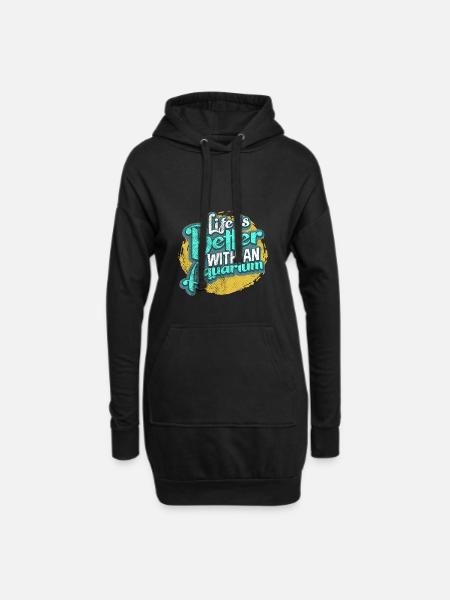 Aquarium - Hoodie-Kleid - Schwarz