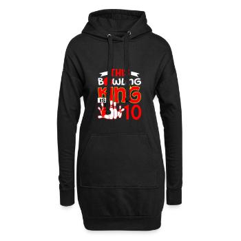 This Bowling King Is 10 Years Old - Hoodie-Kleid - Schwarz - Vorne