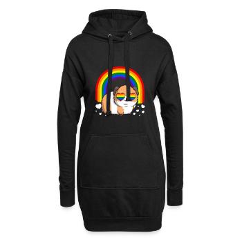LGBTQ Meerschweinchen Homosexuell Stolz Regenbogen - Hoodie-Kleid - Schwarz - Vorne