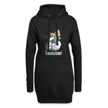 Dadacorn - Papa licorne magique - Sweat-shirt à capuche long Femme - noir - Devant