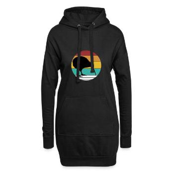 Kiwi Vogel Neuseeland Lustig - Hoodie-Kleid - Schwarz - Vorne