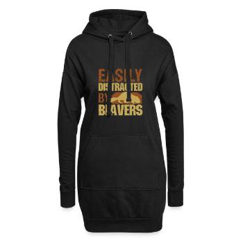 Biber - Hoodie-Kleid - Schwarz - Vorne