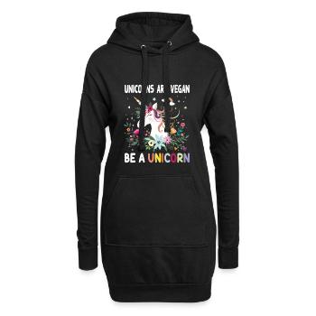 Licorne végétalienne végétalienne végétalienne - Sweat-shirt à capuche long Femme - noir - Devant