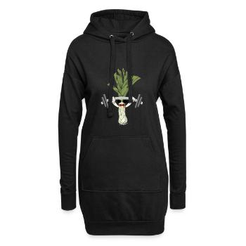 leek - Hoodie Dress - black - Front