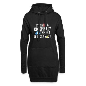 Verschwörungstheorie Fakten - Hoodie-Kleid - Schwarz - Vorne