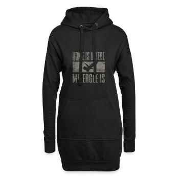 Adler - Hoodie-Kleid - Schwarz - Vorne