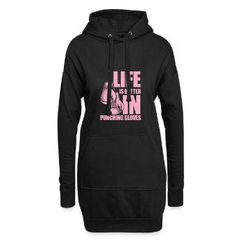 Boxe - Life is Better Punching Gloves - Gym - Sweat-shirt à capuche long Femme - noir - Devant