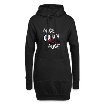 Auge um Auge - Hoodie-Kleid - Schwarz - Vorne