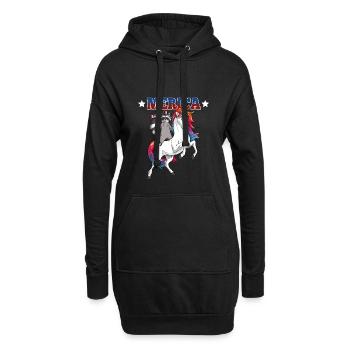 Merica Raccoon Riding Unicorn - Sweat-shirt à capuche long Femme - noir - Devant