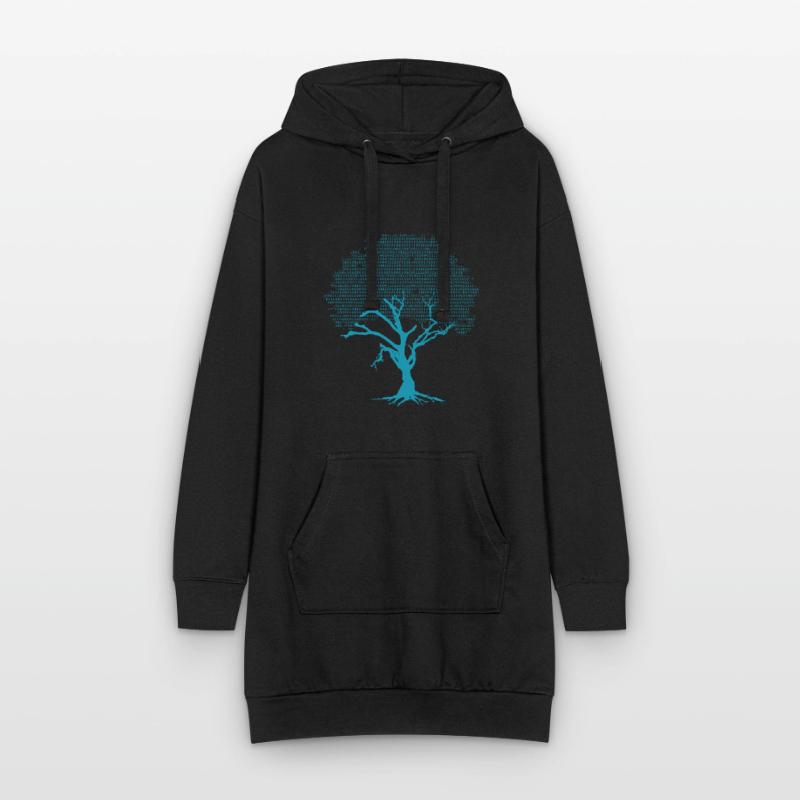 Binary Coding Tree Gift Design Idea graphic Hoodie Dress