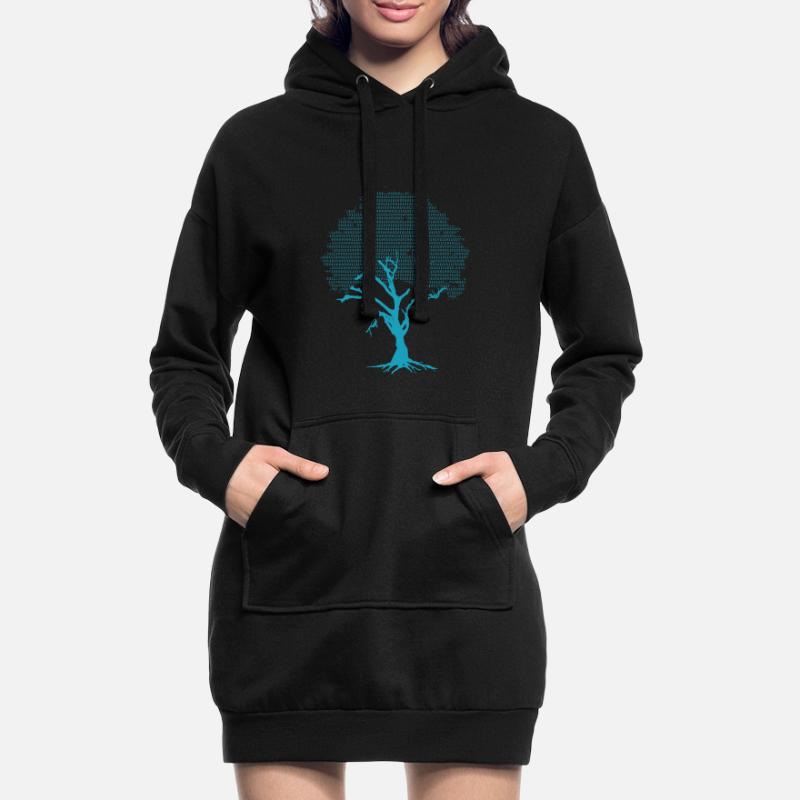 Binary Coding Tree Gift Design Idea graphic Hoodie Dress