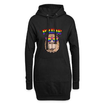 Homosexuell Stolz Capybara mit LGBT Regenbogen Sonnenbrille - Hoodie-Kleid - Schwarz - Vorne
