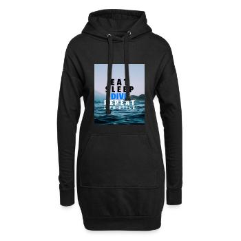 EAT SLEEP DIVE REPEAT Taucher Urlaub Hobby Shirt - Hoodie-Kleid - Schwarz - Vorne
