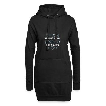 Lutte contre le cancer Soutien familial Tshirt - Sweat-shirt à capuche long Femme - noir - Devant